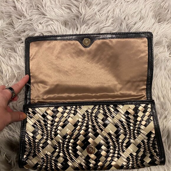Cole Haan Woven Metallic Large Clutch - Picture 4 of 5